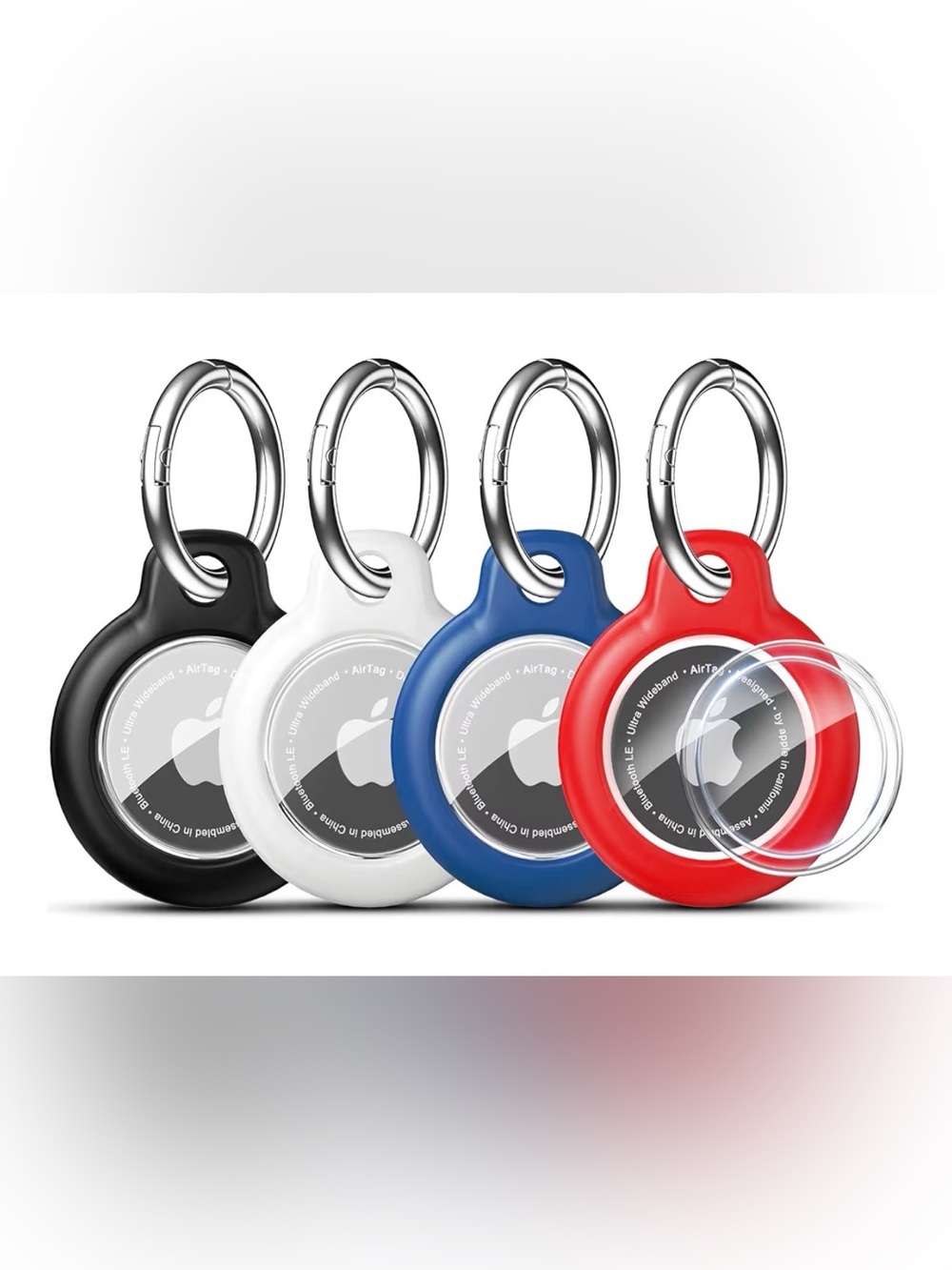 💜 Apple AirTag Holders with Key Rings -  4 Pack AirTag Cases